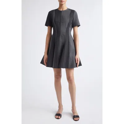 Jason Wu Collection Paneled Tropical Wool Fit And Flare Minidress In Gray