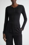 Jason Wu Collection Panelled Merino Wool Cardigan In Calico/black