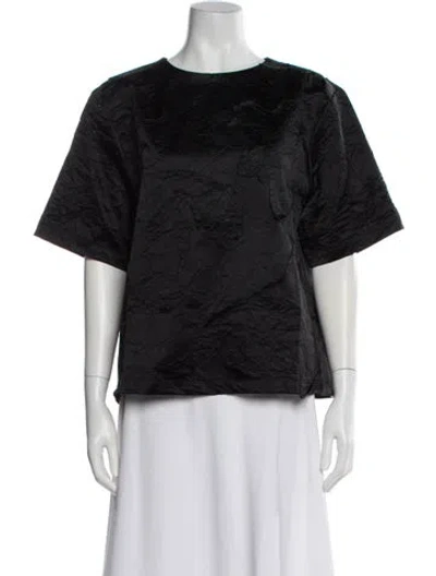 Pre-owned Jason Wu Collection Patterned Crew Neck Top In Black