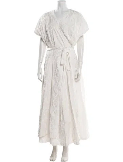 Pre-owned Jason Wu Collection Patterned Long Dress In White