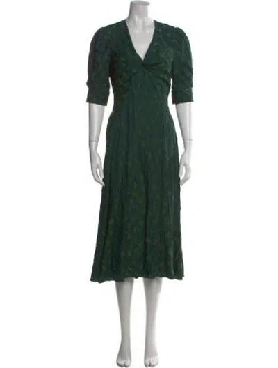 Pre-owned Jason Wu Collection Patterned Midi Length Dress In Green