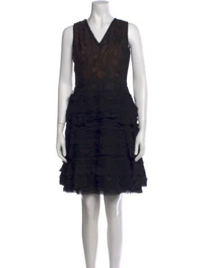 Pre-owned Jason Wu Collection Patterned Mini Dress In Black