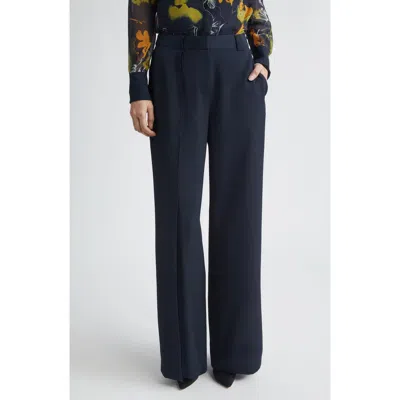 Jason Wu Collection Pintuck Straight Leg Cady Trousers In Blue