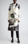 JASON WU COLLECTION PLACED PRINT WOOL BLEND COAT