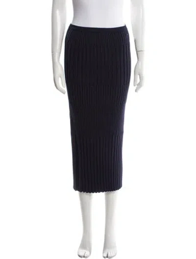 Pre-owned Jason Wu Collection Pleated Accents Midi Length Skirt In Blue