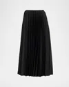 Jason Wu Collection Crepe Satin Pleated Midi Skirt In Multi