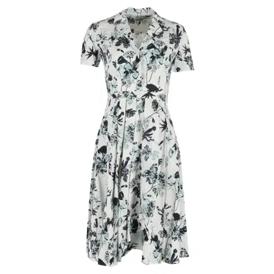 Jason Wu Collection Pleated Floral-print Dress In Floral Print Cotton In Pink