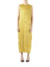 Jason Wu Collection Hammered Satin Pleated Slip Dress In Yellow