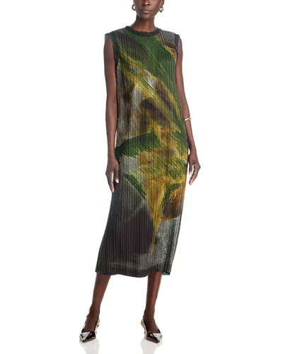 JASON WU COLLECTION PLEATED MIDI SHIFT DRESS