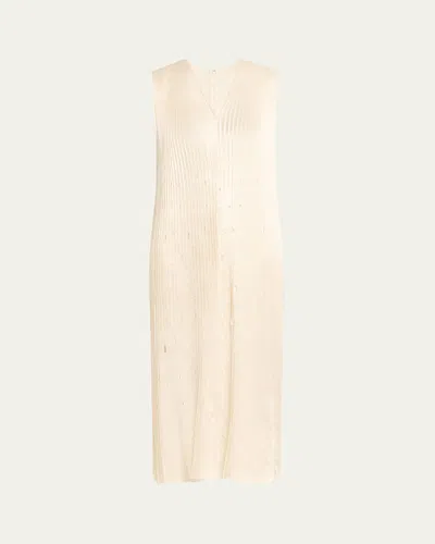Jason Wu Collection Pleated Satin Laser-cut Trapeze Dress