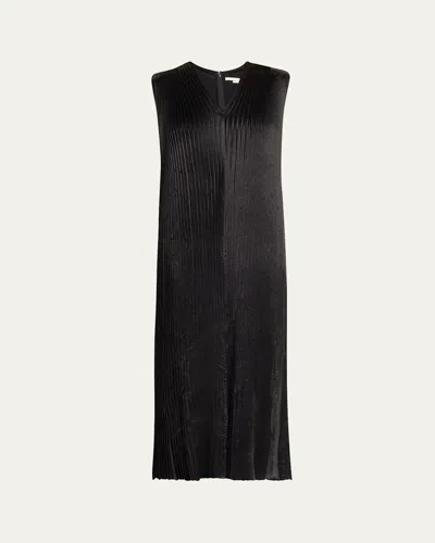 Jason Wu Collection Pleated Satin Laser-cut Trapeze Dress In Ivory