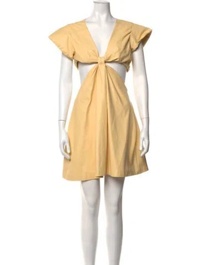 Pre-owned Jason Wu Collection Plunge Neckline Mini Dress In Neutrals