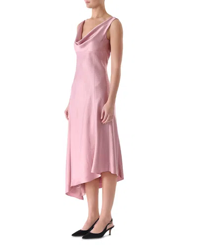 Jason Wu Collection Plunging Cowl Neck Dress In Pink