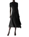 Jason Wu Collection Short Sleeve Pointelle Asymmetric Dress