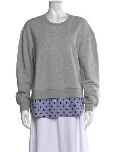 Pre-owned Jason Wu Collection Polka Dot Print Crew Neck Sweatshirt In Gray