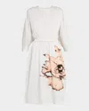 Jason Wu Collection Floral-print Elasticated-waist Midi Dress In White