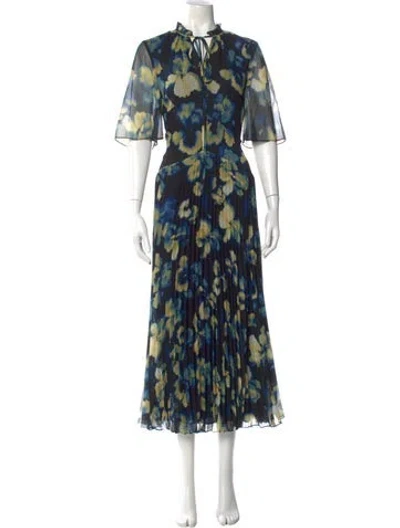 Pre-owned Jason Wu Collection Printed Long Dress In Black