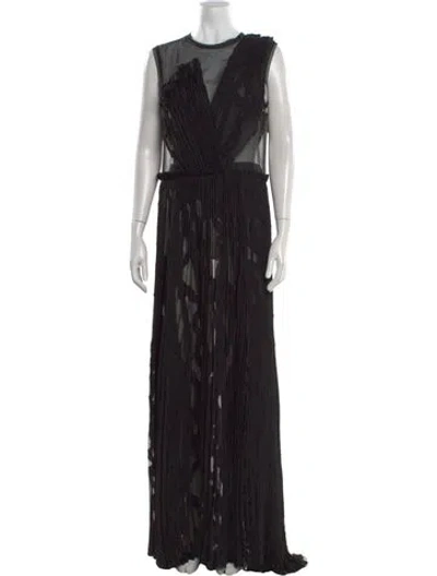 Pre-owned Jason Wu Collection Printed Long Dress In Black