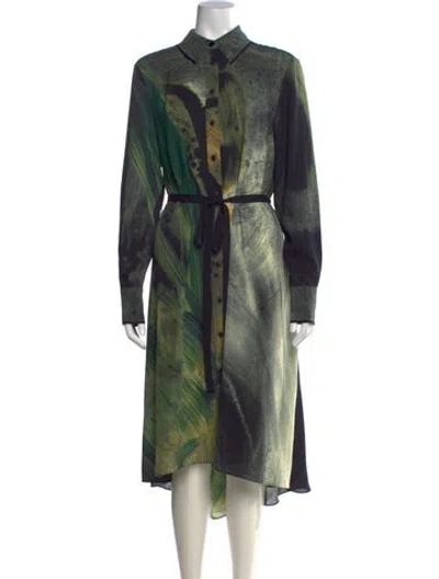 Pre-owned Jason Wu Collection Printed Long Dress In Green