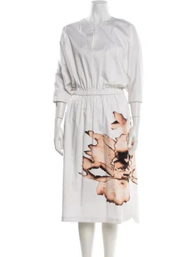 Pre-owned Jason Wu Collection Printed Long Dress In Neutral