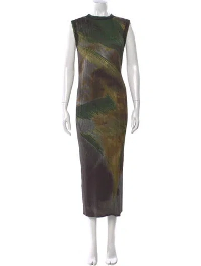 Pre-owned Jason Wu Collection Printed Long Dress W/ Tags In Green