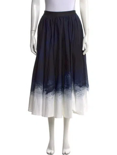 Pre-owned Jason Wu Collection Printed Long Skirt In Blue