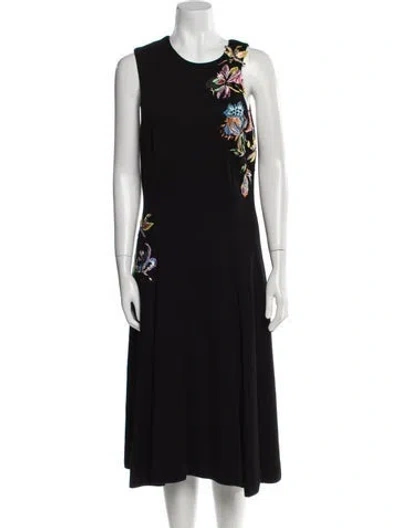 Pre-owned Jason Wu Collection Printed Midi Length Dress In Black