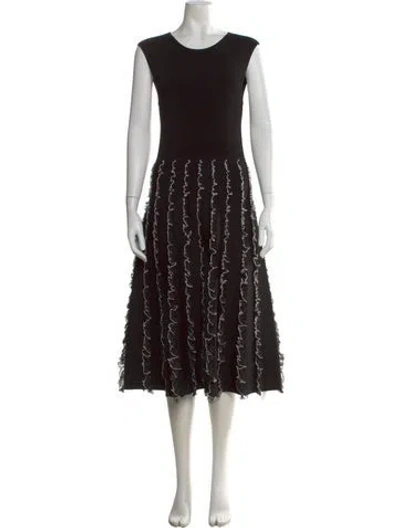 Pre-owned Jason Wu Collection Printed Midi Length Dress In Black