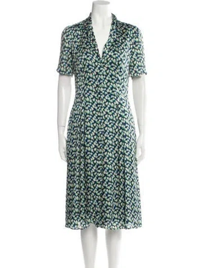 Pre-owned Jason Wu Collection Printed Midi Length Dress In Blue