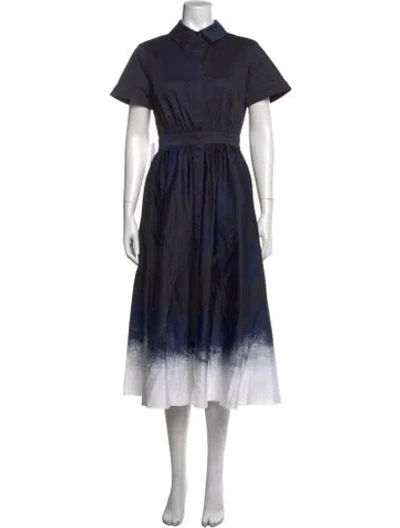 Pre-owned Jason Wu Collection Printed Midi Length Dress In Blue