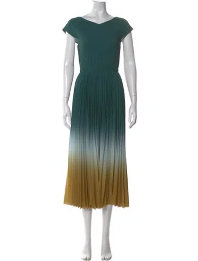 Pre-owned Jason Wu Collection Printed Midi Length Dress In Green