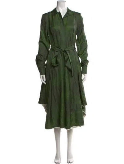 Pre-owned Jason Wu Collection Printed Midi Length Dress In Green