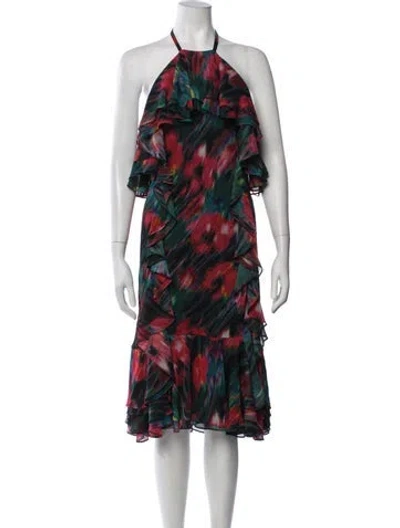 Pre-owned Jason Wu Collection Printed Midi Length Dress In Multicolor