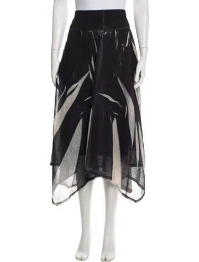 Pre-owned Jason Wu Collection Printed Midi Length Skirt In Black