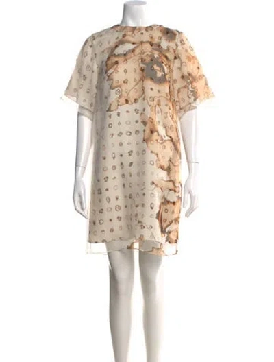 Pre-owned Jason Wu Collection Printed Mini Dress In Neutral