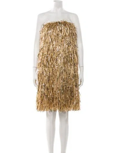 Pre-owned Jason Wu Collection Printed Mini Dress W/ Tags In Gold