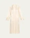 Jason Wu Collection Raglan Sleeve Crinkled Satin Trench Coat In Ivory