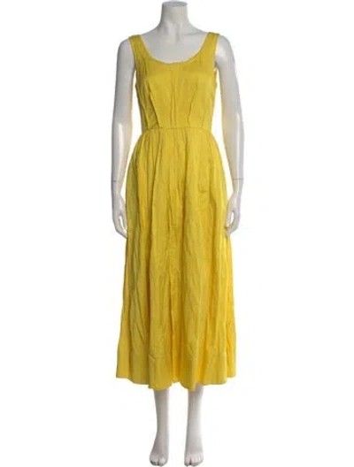 Pre-owned Jason Wu Collection Scoop Neck Long Dress In Yellow