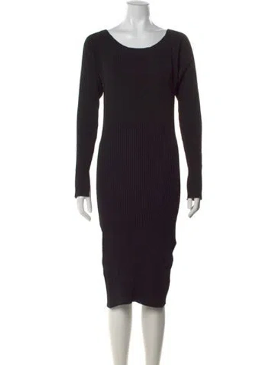 Pre-owned Jason Wu Collection Scoop Neck Midi Length Dress In Black