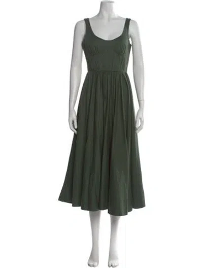 Pre-owned Jason Wu Collection Scoop Neck Midi Length Dress In Green