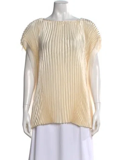 Pre-owned Jason Wu Collection Scoop Neck Short Sleeve Top W/ Tags In Neutral
