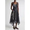 Jason Wu Collection Screen Printed Handkerchief Hem Gauze Dress