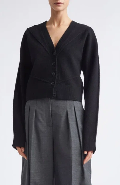 Jason Wu Collection Sculptural Wool Cardigan In Charcoal