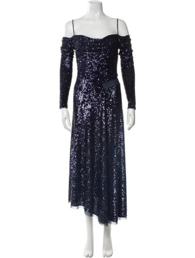 Pre-owned Jason Wu Collection Sequin Long Dress In Blue
