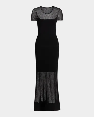 Jason Wu Collection Short Sleeve Drop Waist Dress In Black