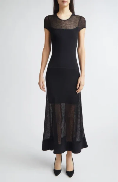 Jason Wu Collection Short Sleeve Drop Waist Dress In Black