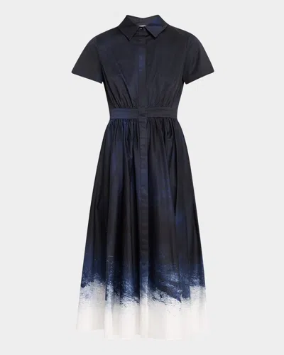 JASON WU COLLECTION SHORT-SLEEVE PRINTED COTTON SHIRTDRESS