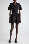 JASON WU COLLECTION SHORT SLEEVE STRETCH COTTON FIT & FLARE SHIRTDRESS