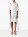 Jason Wu Collection Silk Habotai High-low Wrap Dress In Neutrals