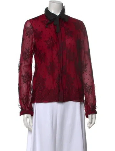 Pre-owned Jason Wu Collection Silk Lace Pattern Blouse In Pink